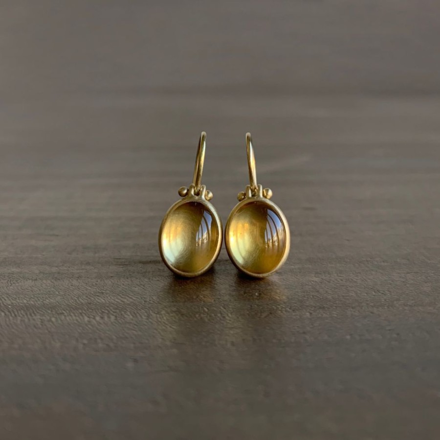 Jewelry Monika Krol | Golden Citrine Oval Earrings