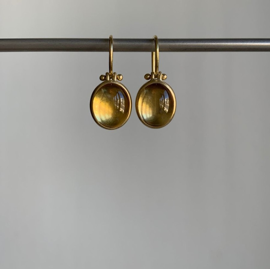 Jewelry Monika Krol | Golden Citrine Oval Earrings