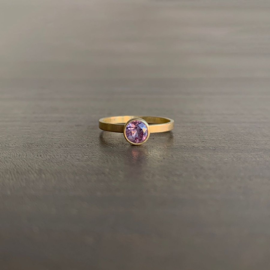 Jewelry Monika Krol | Round Lavender Pink Montana Sapphire Stacking Ring