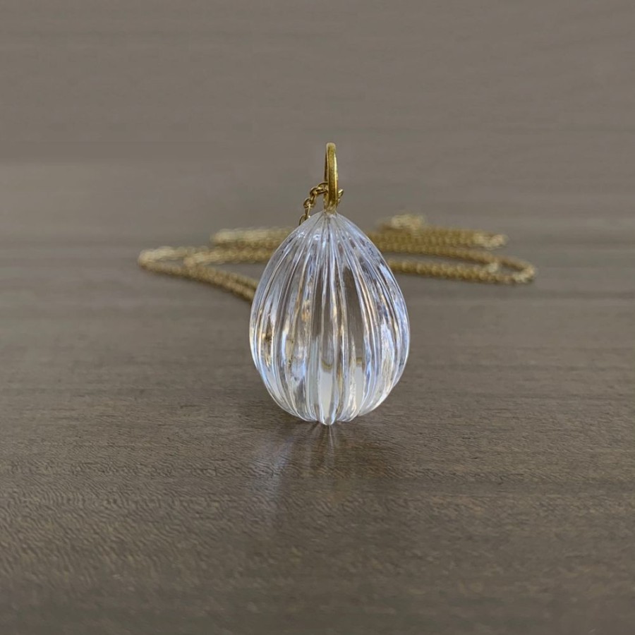 Jewelry Rosanne Pugliese | Rock Crystal Fluted Drop Necklace