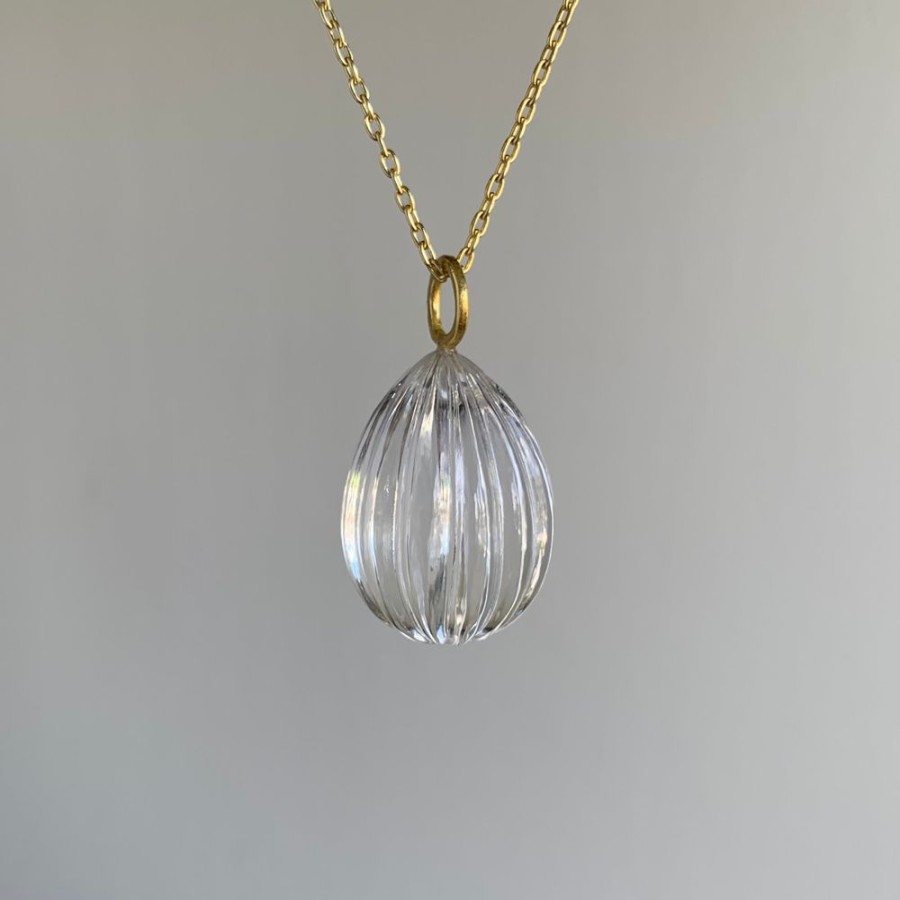 Jewelry Rosanne Pugliese | Rock Crystal Fluted Drop Necklace