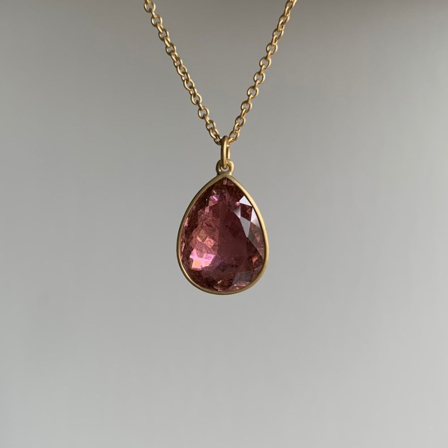 Jewelry Lola Brooks | Rosy Tourmaline Teardrop Pendant