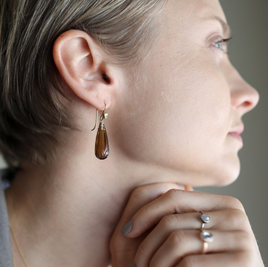 Jewelry Hannah Blount | Bourbon Quartz Figurehead Cameo Earrings