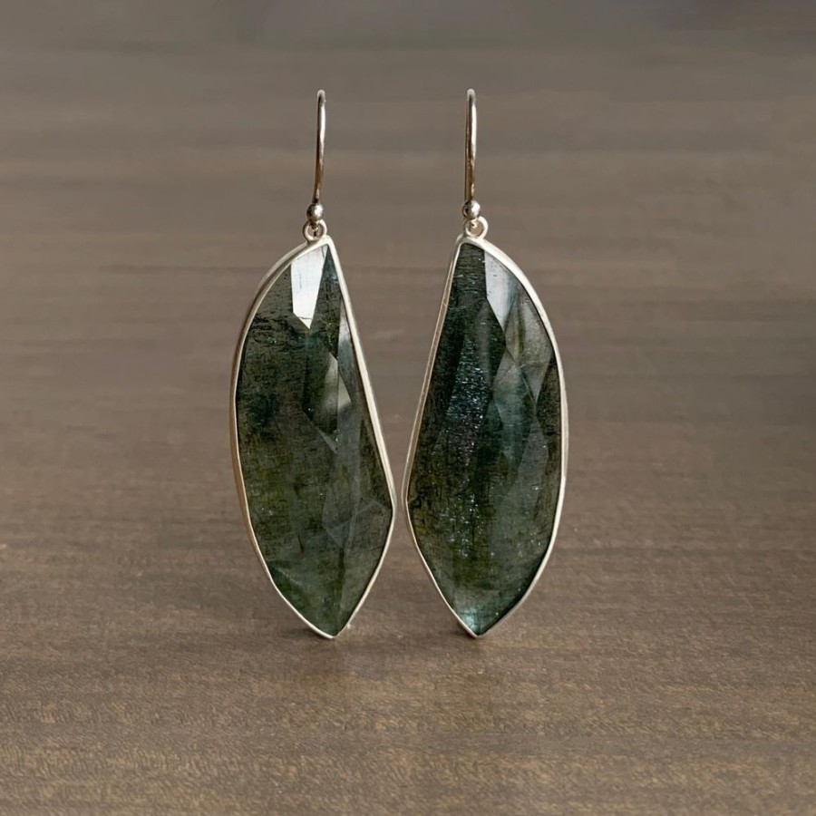 Jewelry Monika Krol | Moss Aquamarine Leaf Earrings