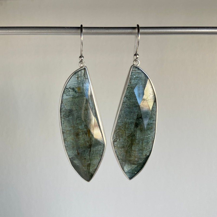 Jewelry Monika Krol | Moss Aquamarine Leaf Earrings