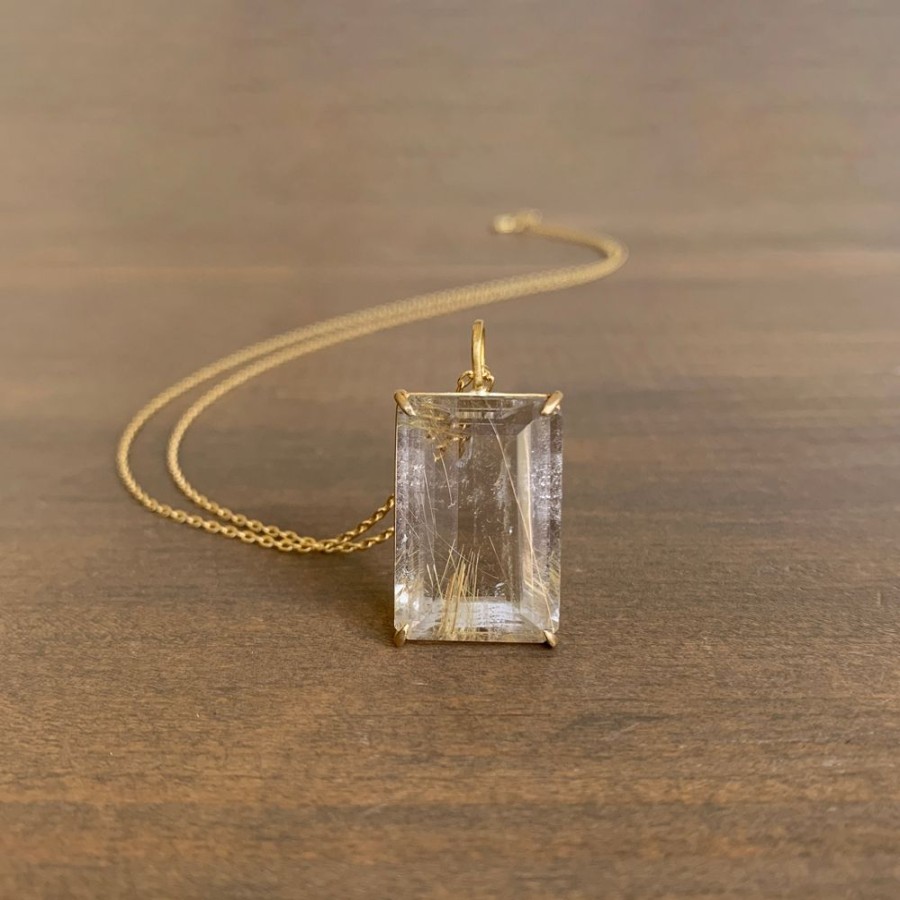 Jewelry Rosanne Pugliese | Emerald Cut Rutilated Quartz Pendant