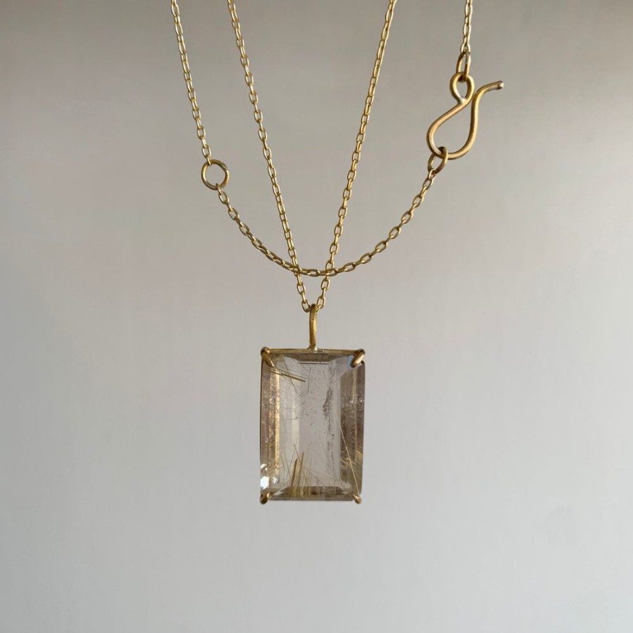 Jewelry Rosanne Pugliese | Emerald Cut Rutilated Quartz Pendant