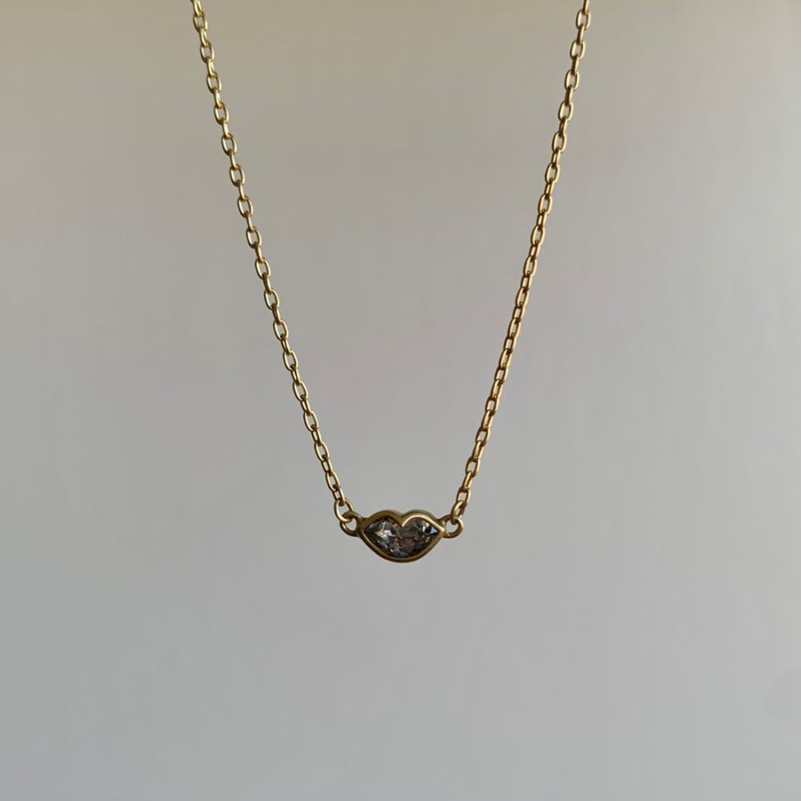 Jewelry Lola Brooks | Salt & Pepper Diamond Kiss Necklace