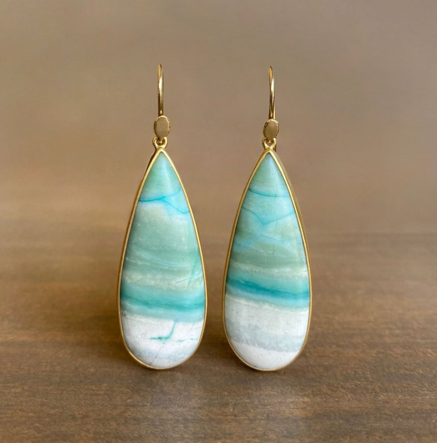 Jewelry Lola Brooks | Opalized Wood Oceanic Drop Earrings