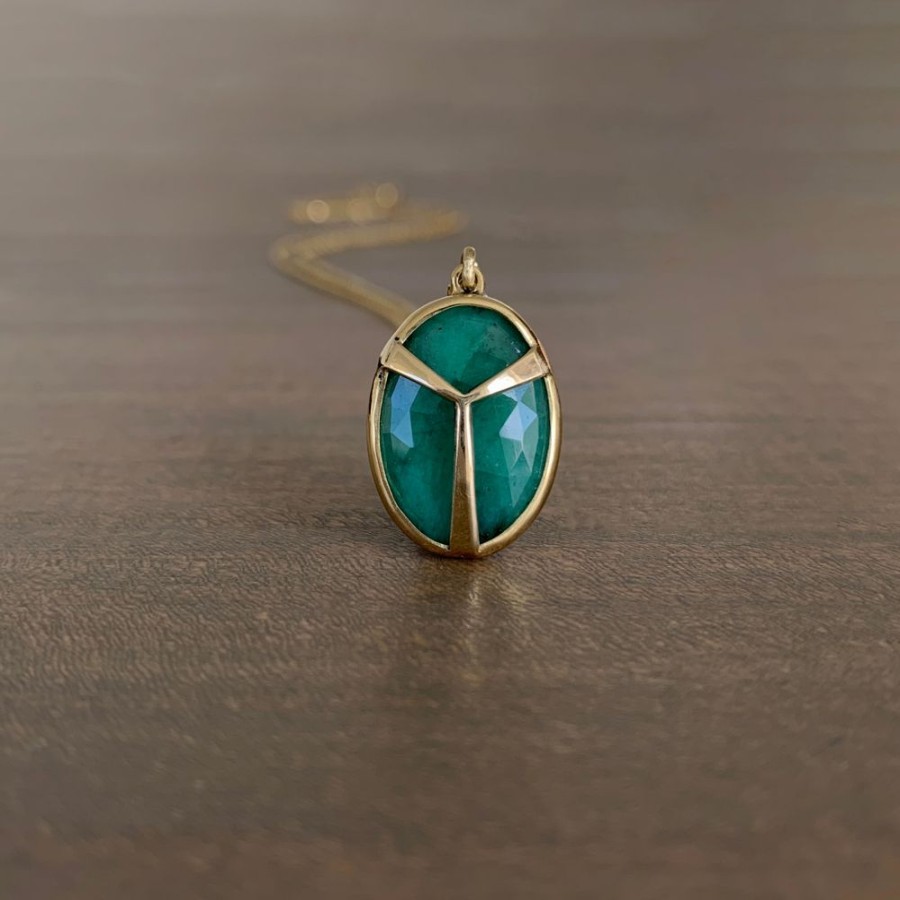 Jewelry Rachel Atherley | Emerald Lucky Scarab Pendant