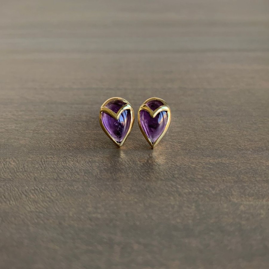 Jewelry Rachel Atherley | Amethyst Owl Stud Earrings