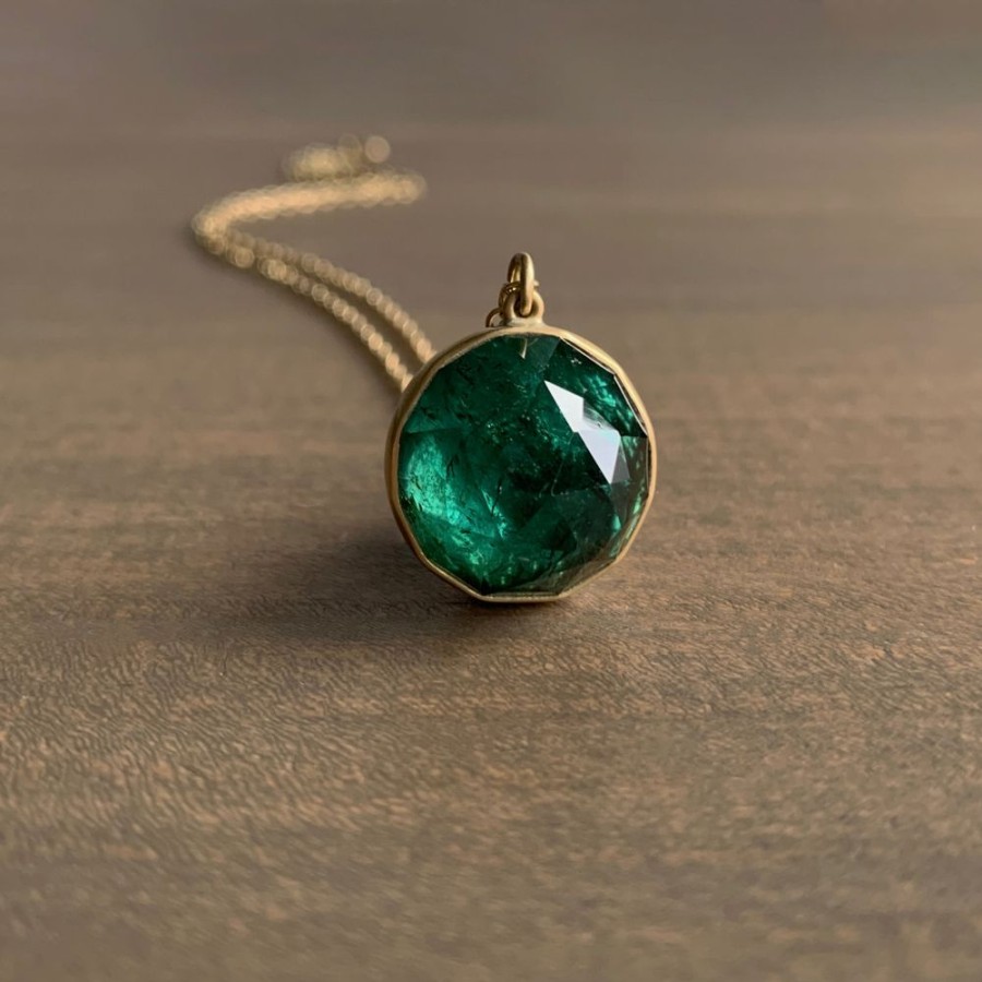 Jewelry Lola Brooks | Large Green Tourmaline Roly Poly Pendant