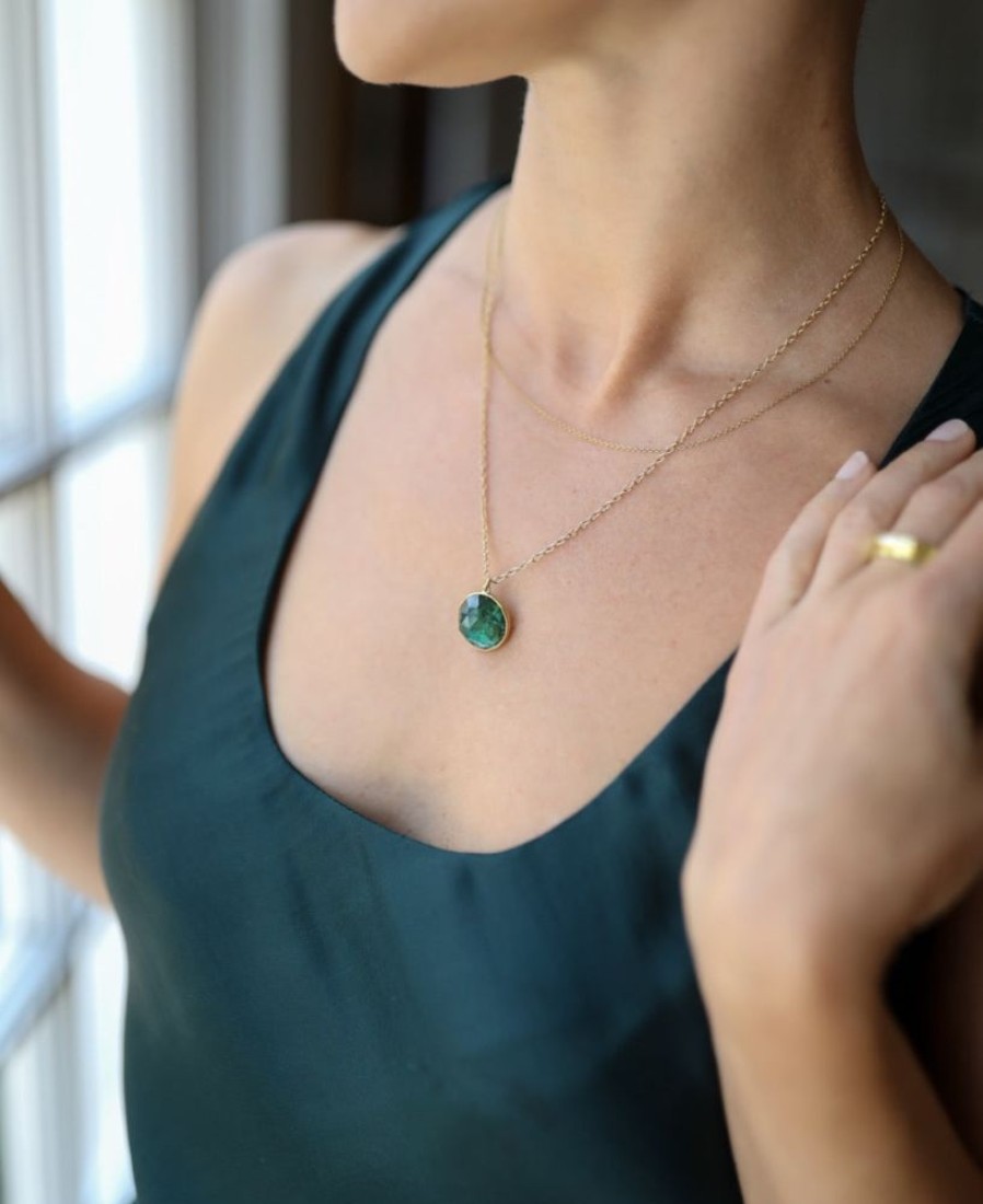 Jewelry Lola Brooks | Large Green Tourmaline Roly Poly Pendant