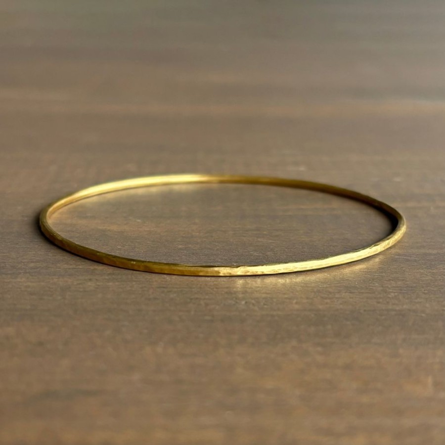 Jewelry Rosanne Pugliese | 22K Gold Hammered Oval Bangle Bracelet