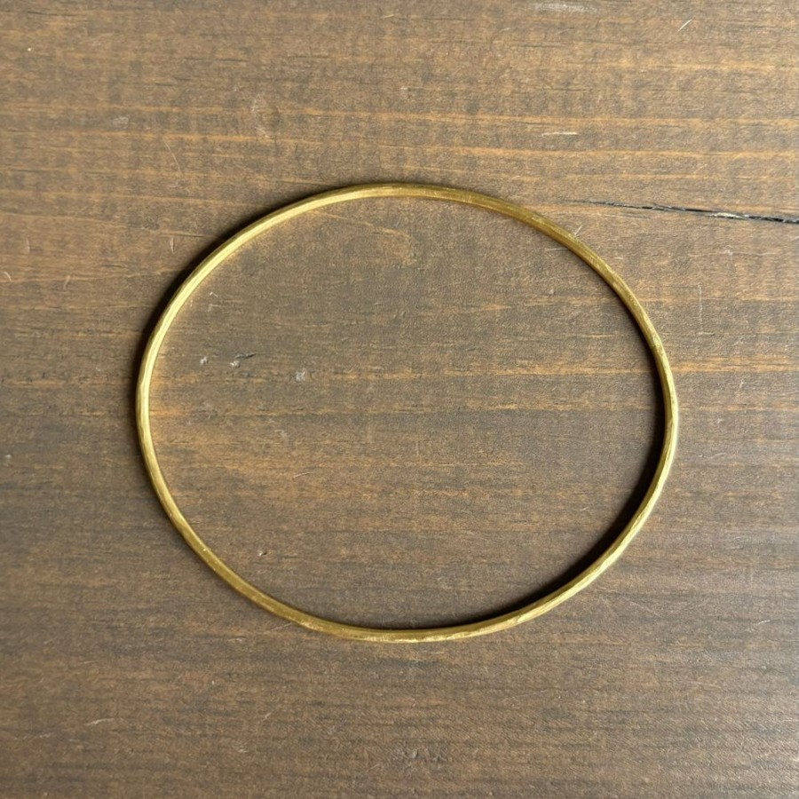 Jewelry Rosanne Pugliese | 22K Gold Hammered Oval Bangle Bracelet