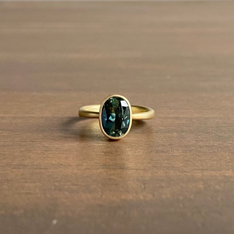 Jewelry Lola Brooks | Oval Teal Australian Sapphire Ring