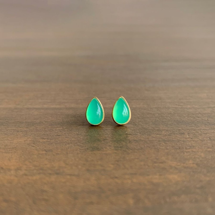 Jewelry Lola Brooks | Chrysoprase Teardrop Stud Earrings