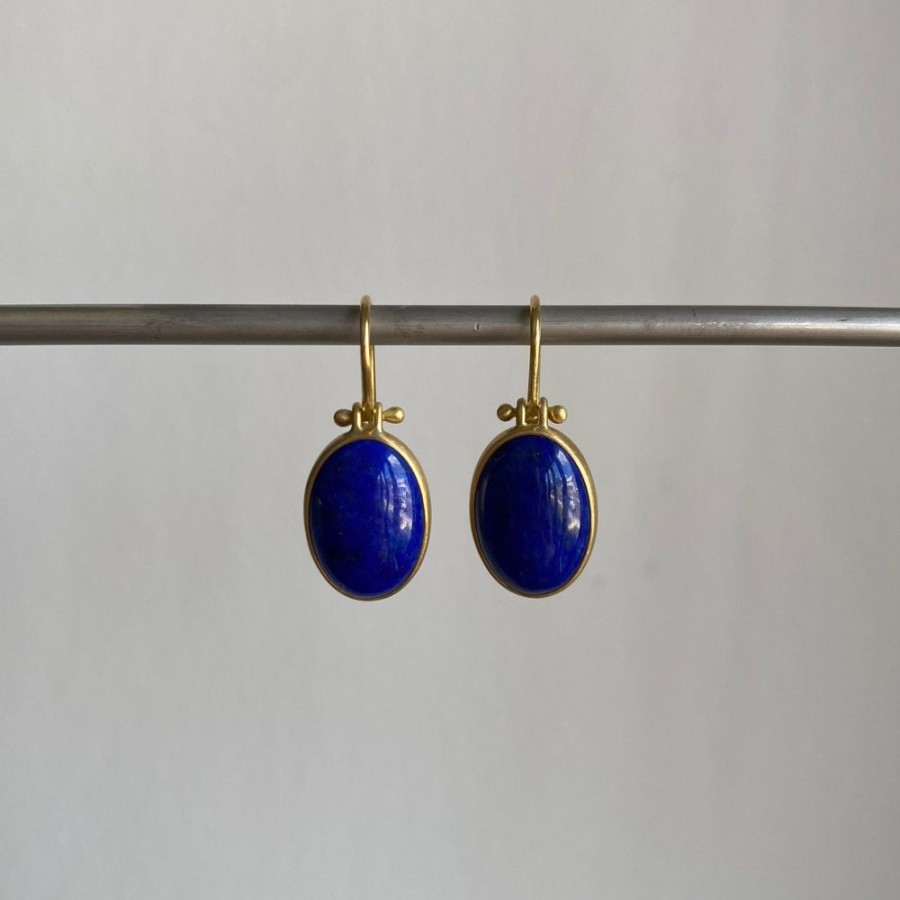 Jewelry Monika Krol | Oval Lapis Lazuli Drop Earrings