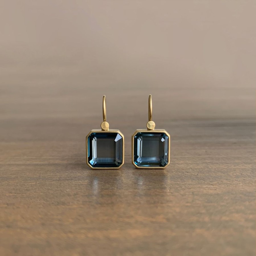 Jewelry Lola Brooks | London Blue Topaz Octagon Cube Drop Earrings