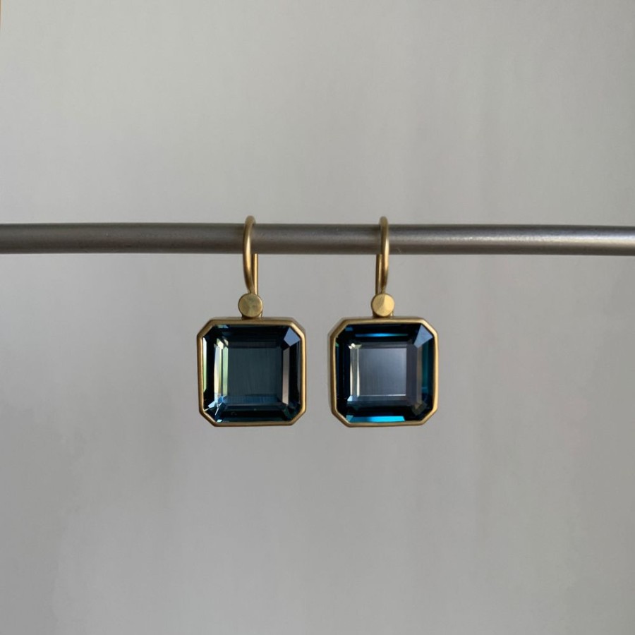 Jewelry Lola Brooks | London Blue Topaz Octagon Cube Drop Earrings