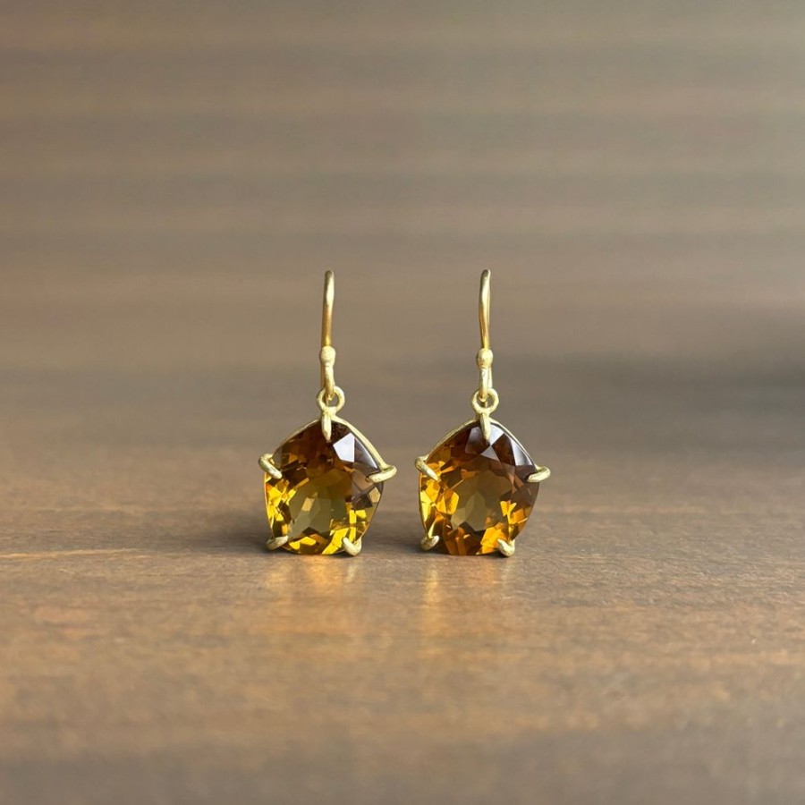 Jewelry Rosanne Pugliese | Faceted Geometric Cinnamon Quartz Earrings