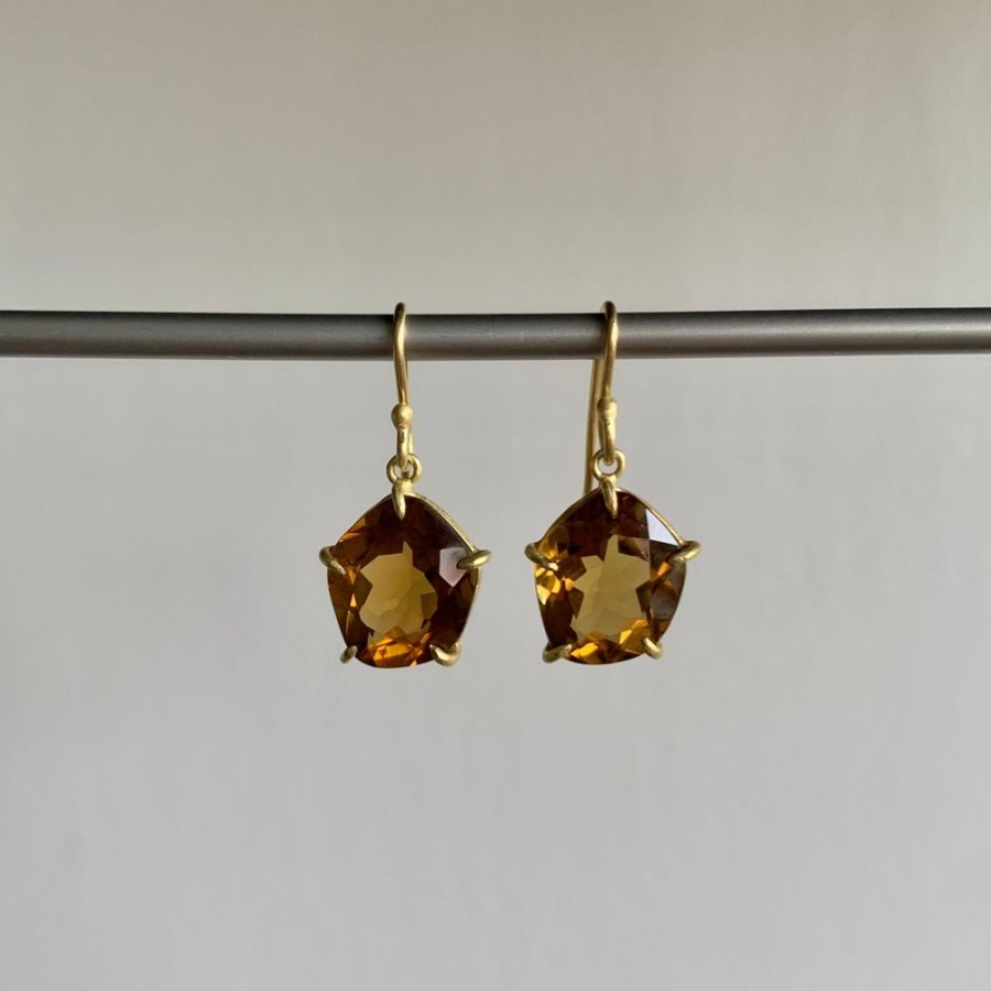 Jewelry Rosanne Pugliese | Faceted Geometric Cinnamon Quartz Earrings