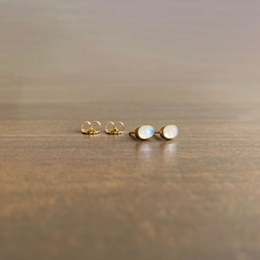 Jewelry Lola Brooks | Oval Moonstone Stud Earrings