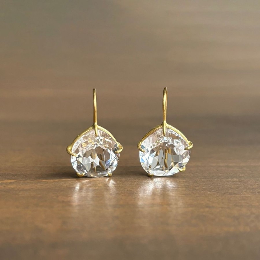 Jewelry Rosanne Pugliese | Asymmetrical White Topaz Petal Earrings