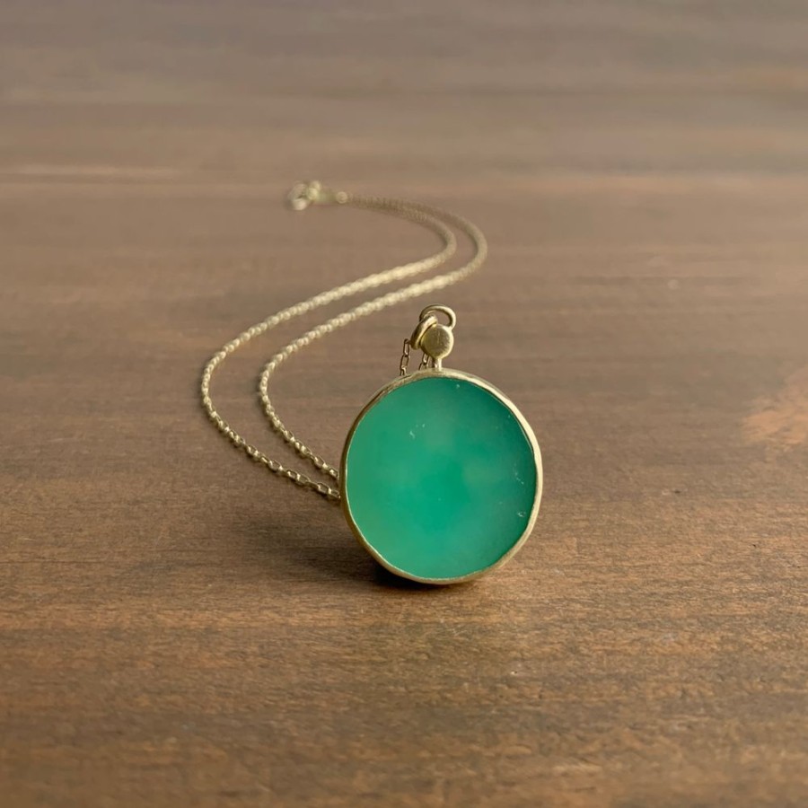 Jewelry Judi Powers | Chrysoprase & Diamond Wanderer Necklace