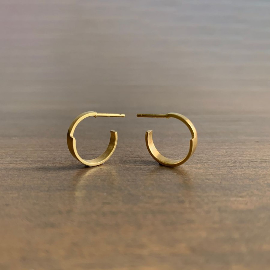 Jewelry Sam Woehrmann | Small Gold Wedge Hoop Earrings