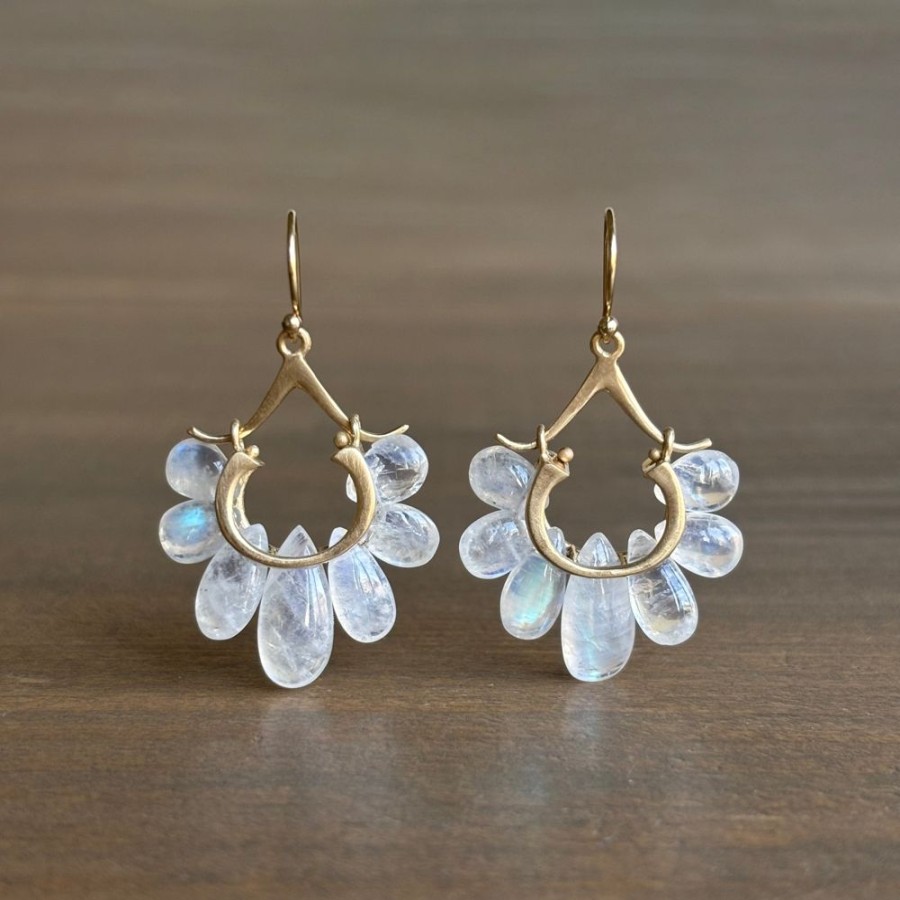 Jewelry Rachel Atherley | Small Rainbow Moonstone Peacock Earrings