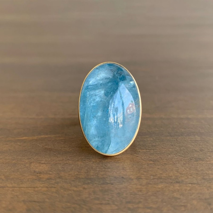 Jewelry Lola Brooks | Large Glacial Oval Aquamarine Ring