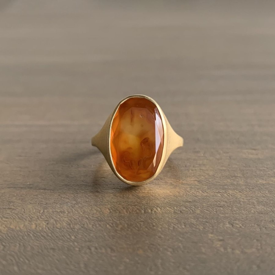 Jewelry Monika Krol | Oval Carnelian Cast Ring