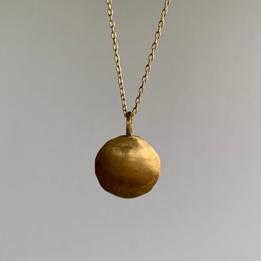 Jewelry Rosanne Pugliese | 22K Gold Domed Hammered Disc Pendant