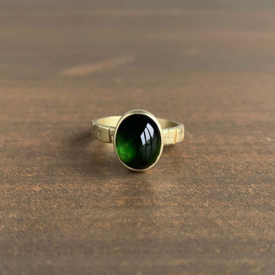 Jewelry Judi Powers | Cobble Hill Green Tourmaline Oval Cabochon Ring