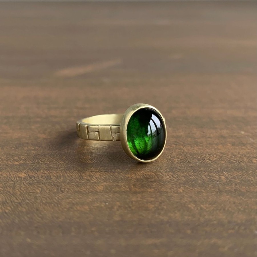 Jewelry Judi Powers | Cobble Hill Green Tourmaline Oval Cabochon Ring