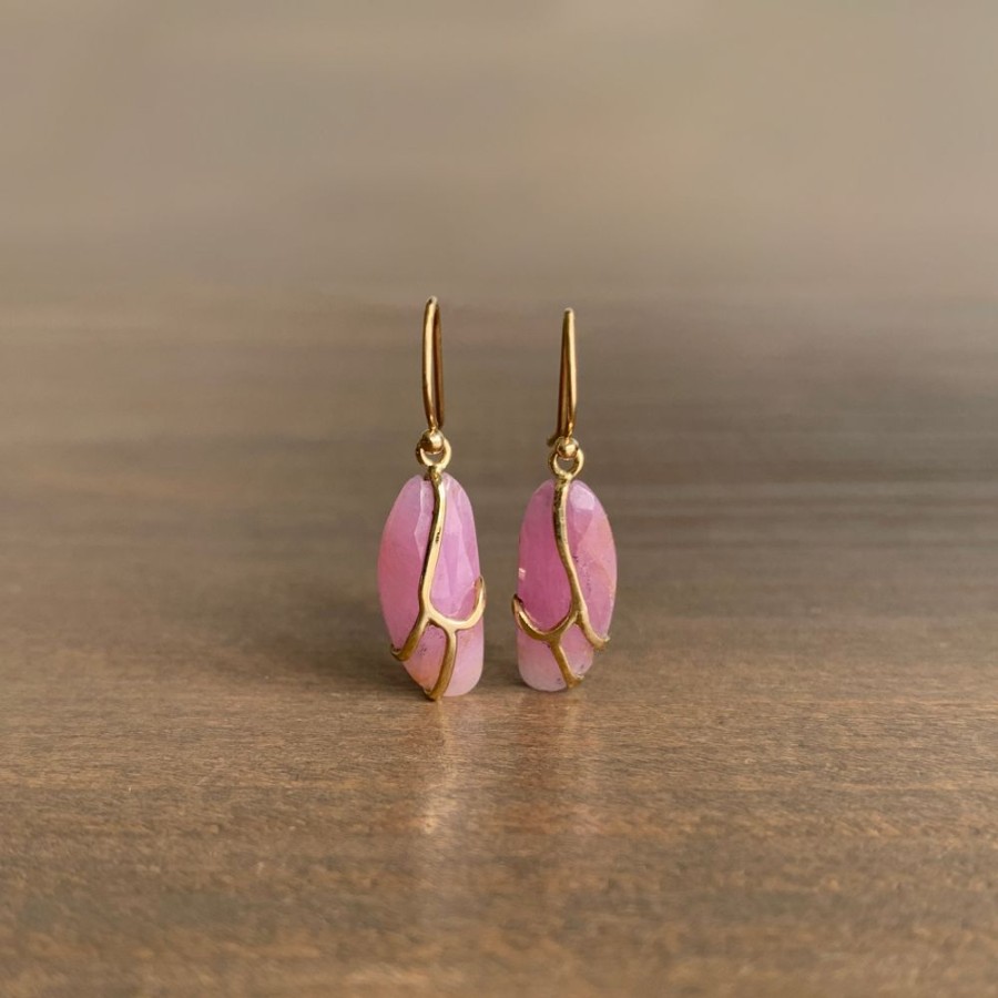 Jewelry Rachel Atherley | Small Pink Sapphire Butterfly Earrings