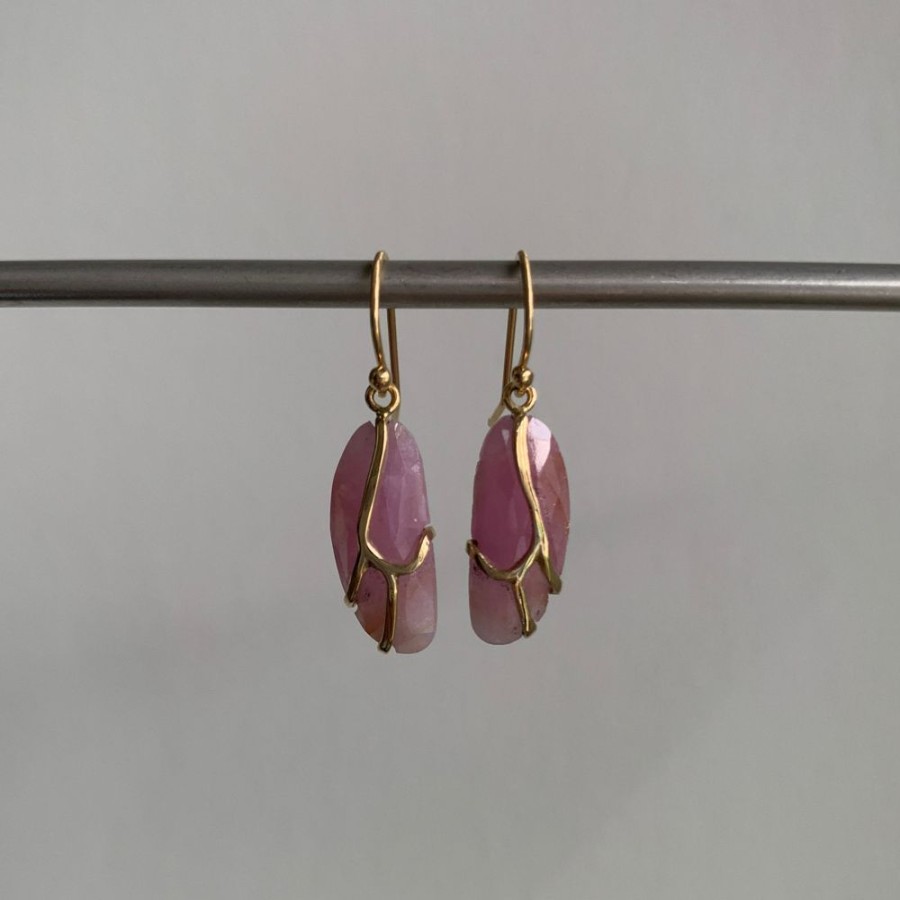 Jewelry Rachel Atherley | Small Pink Sapphire Butterfly Earrings