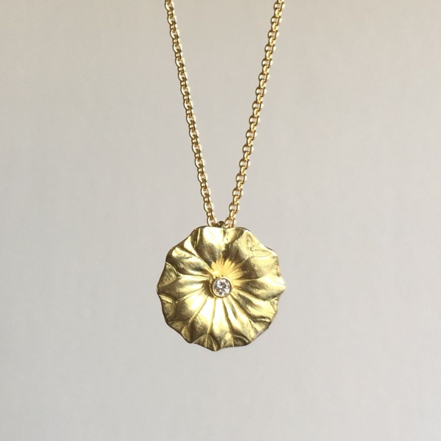 Jewelry Mimi Favre | Small Lotus Pendant With Diamond