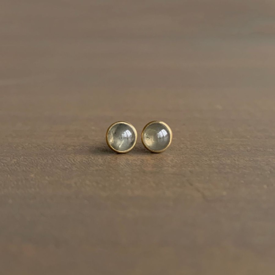 Jewelry Lola Brooks | Warm Grey Diamond Cabochon Studs