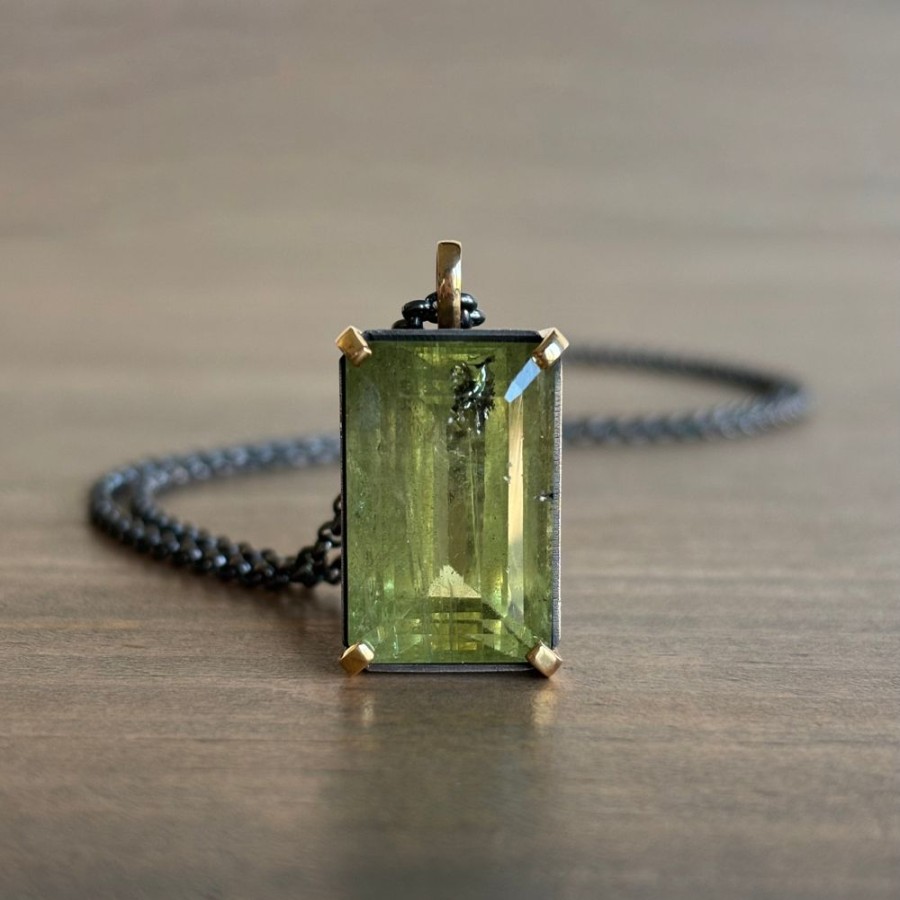 Jewelry Mimi Favre | Green Beryl Emerald Cut Pendant