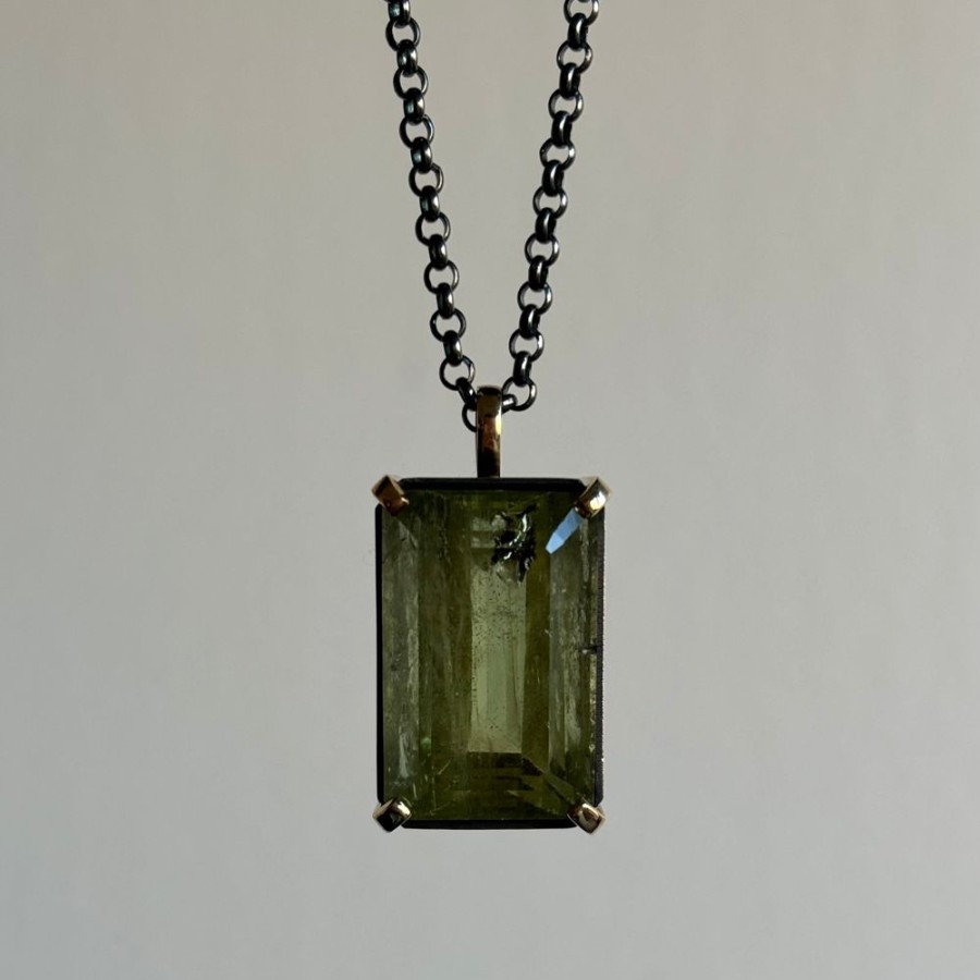 Jewelry Mimi Favre | Green Beryl Emerald Cut Pendant