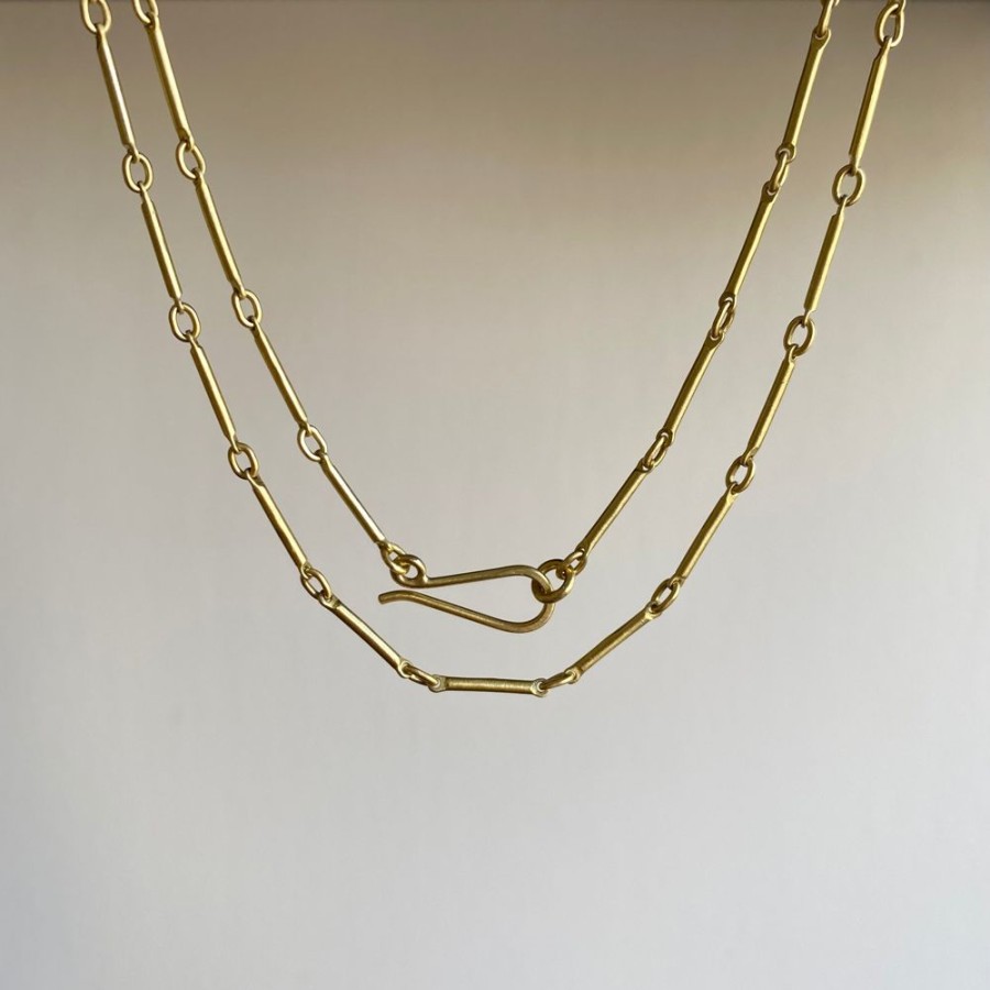 Jewelry Heather Guidero | Gold Bar & Loop Chain Necklace