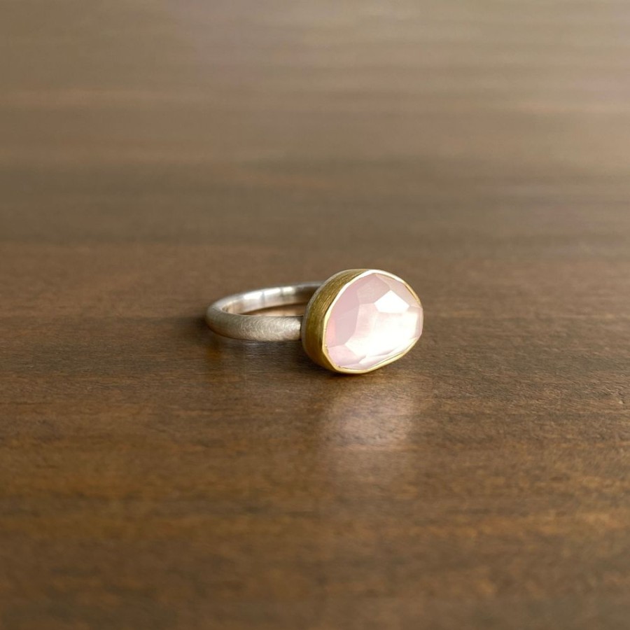 Jewelry Heather Guidero | Petal Rose Cut Rose Quartz Ring