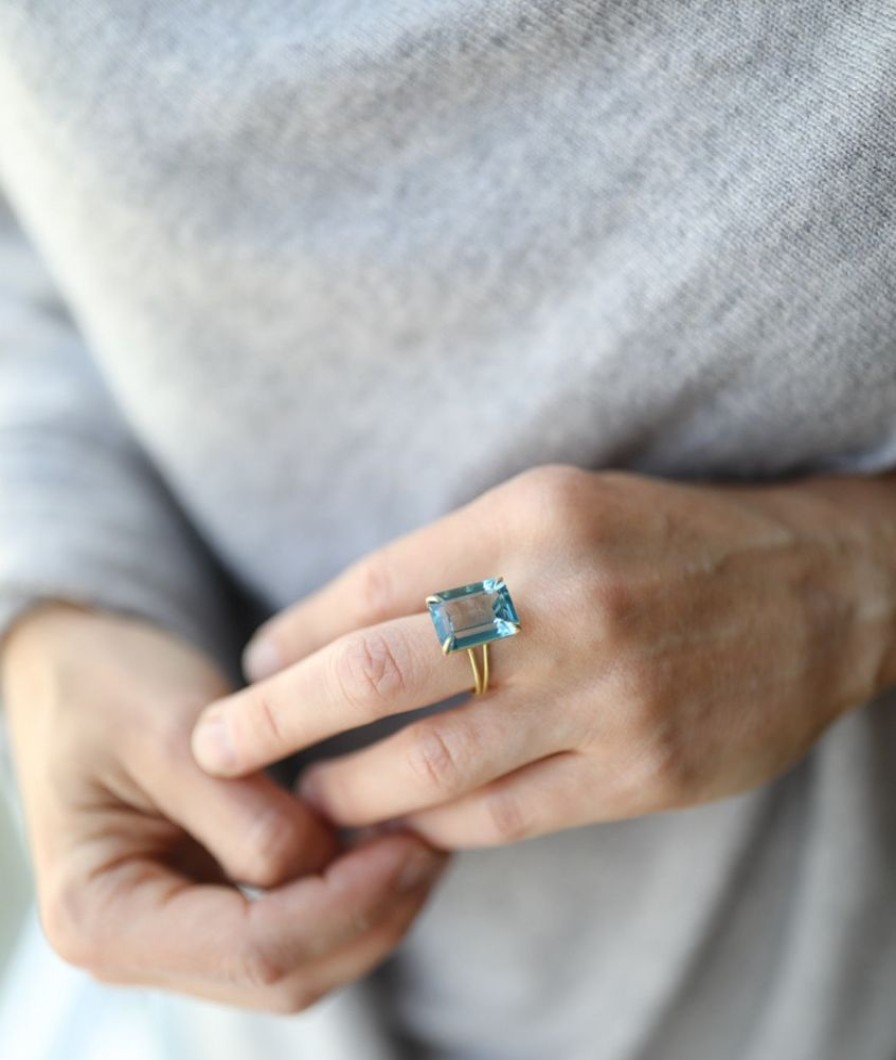 Jewelry Rosanne Pugliese | London Blue Topaz Emerald Cut Ring