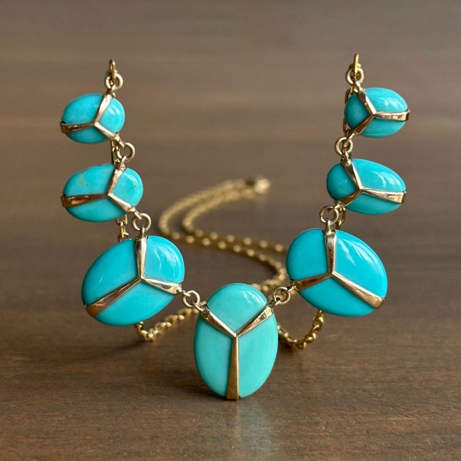 Jewelry Rachel Atherley | Turquoise Lucky Scarab Charm Necklace