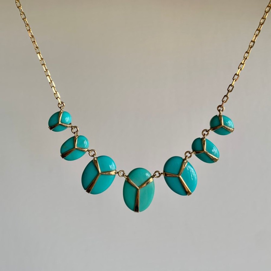 Jewelry Rachel Atherley | Turquoise Lucky Scarab Charm Necklace